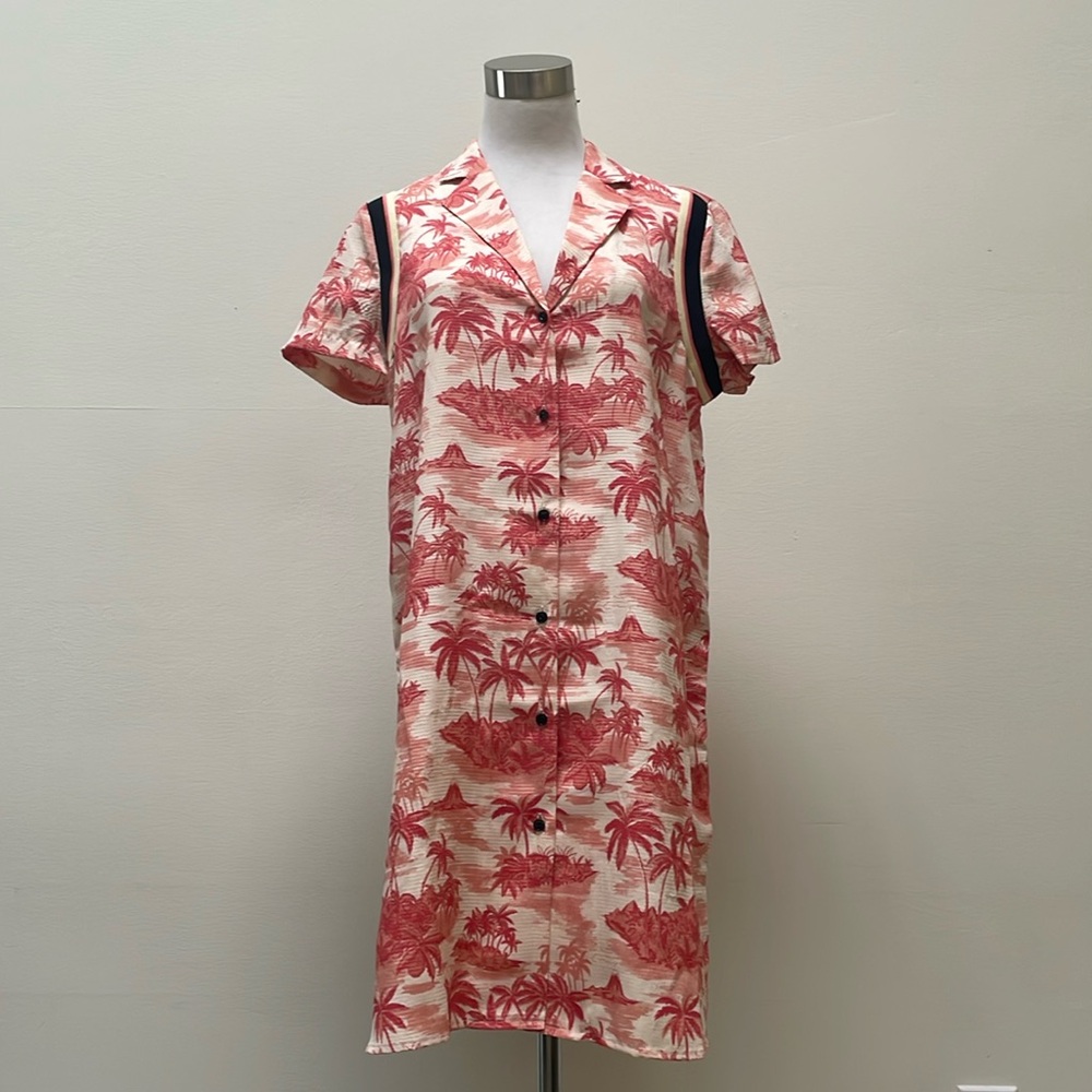 Scotch & Soda Bamboo Beach Pink Hawaiian Shirt Dress US 4